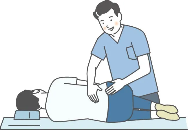 腰へやさしくアプローチする整体の施術イメージ
