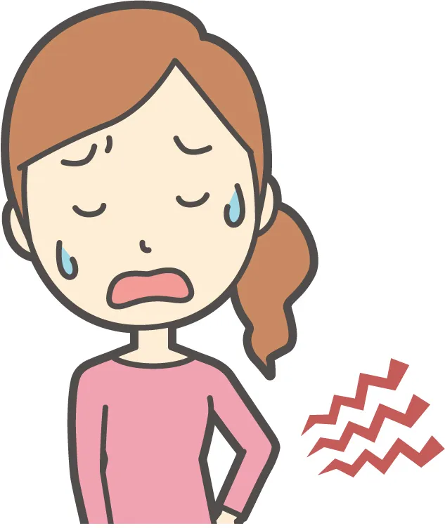 肩こりや腰痛など慢性的な不調を示したイラスト